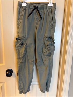 Wrangler Olive Cargo Jogger Pants with Black Drawstring